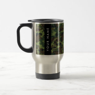 Mug De Voyage Motif Camouflage Vert, Votre nom, Personnaliser