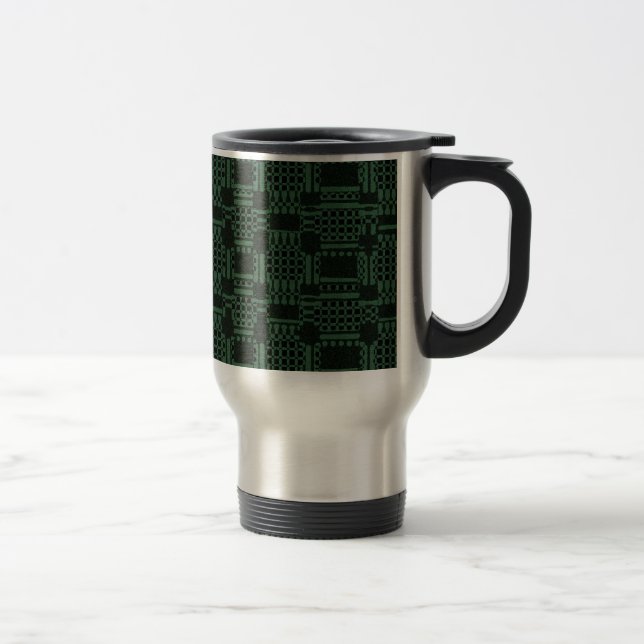 Mug De Voyage Motif carré texturé vert (Droit)