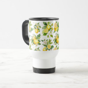 Mug De Voyage Motif citron, Fleurs de citron, Feuilles, Citrus