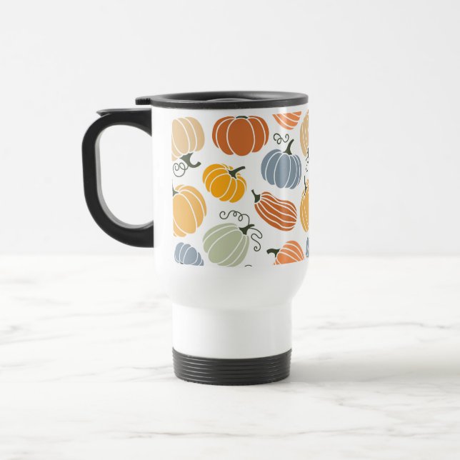 Mug De Voyage Motif Citrouille d'automne coloré (Gauche)
