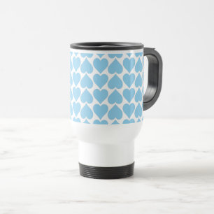 Mug De Voyage Motif Cœurs Bleus, Romantique, Amour