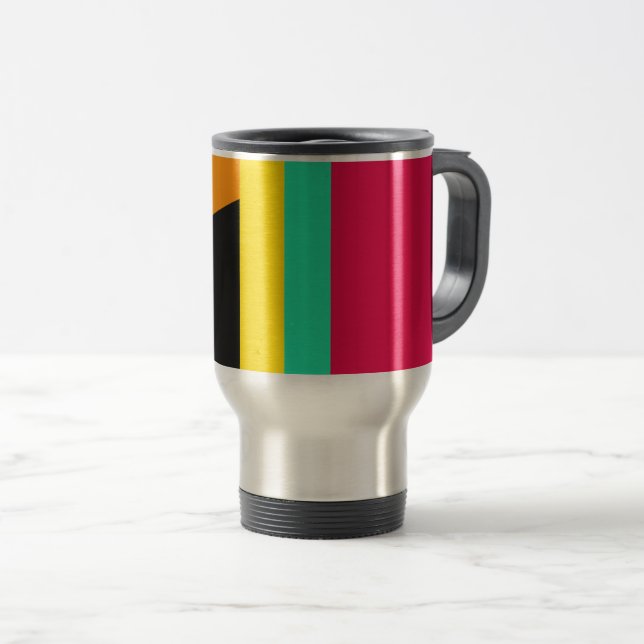 Mug De Voyage Motif coloré à rayures modernes (Devant droit)