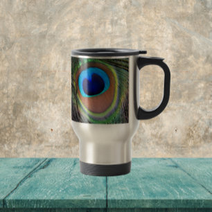 Mug De Voyage Motif coloré Peacock Feather Eyespot