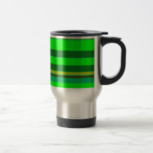 Mug De Voyage Motif de bande verte coloré Customisé Designer