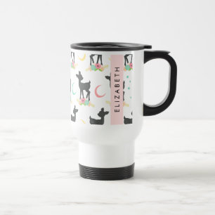Mug De Voyage Motif de cerfs, Cerf de bébé, Boho, Fleurs, Votre 