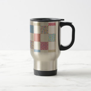 Mug De Voyage Motif de courtepointe de coeurs colorés
