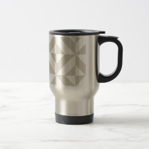 Mug De Voyage Motif de cube géométrique gris moyen