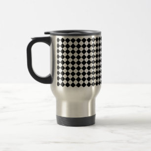 Mug De Voyage Motif de diamants noir et blanc par Shirley Taylor
