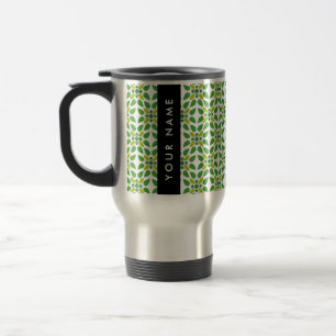 Mug De Voyage Motif de feuille, Feuilles vertes, Votre nom
