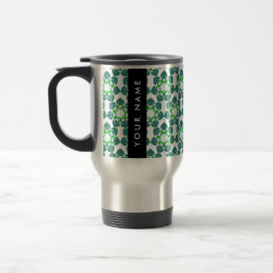 Mug De Voyage Motif de feuille, feuilles vertes, votre nom