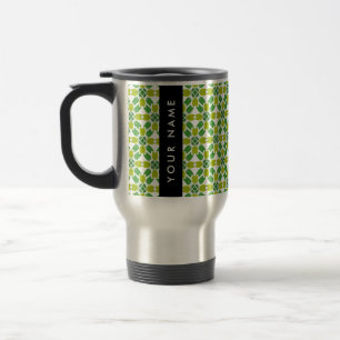 Mug De Voyage Motif de feuille, feuilles vertes, votre nom