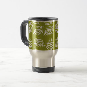 Mug De Voyage Motif de feuilles vert citron décoratives
