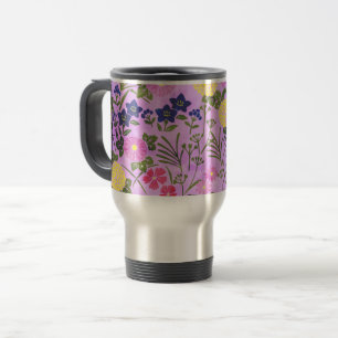 Mug De Voyage Motif de fleur vintage violet joli