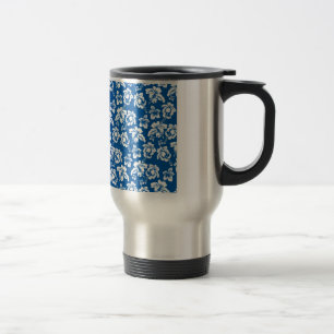 Mug De Voyage Motif de fleurs bleues Hawiian