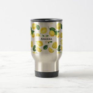 Mug De Voyage Motif de fruits aux citrons jaunes