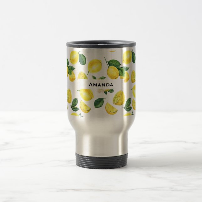 Mug De Voyage Motif de fruits aux citrons jaunes (Centre)