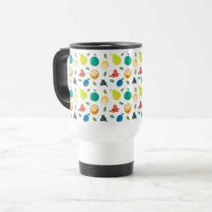 Mug De Voyage Motif de fruits, prune, orange, citron, poire, pom