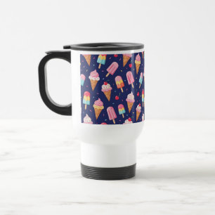 Mug De Voyage Motif de glace, de sucettes glacées et de cerises