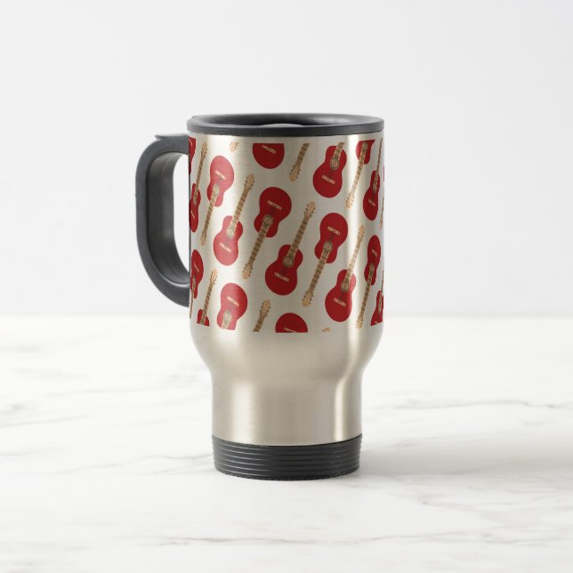 Mug De Voyage Motif de guitare rouge (Devant gauche)