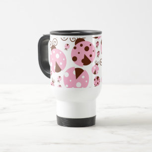 Mug De Voyage Motif De Ladybugs, Mignons Ladybugs, Pink Ladybugs