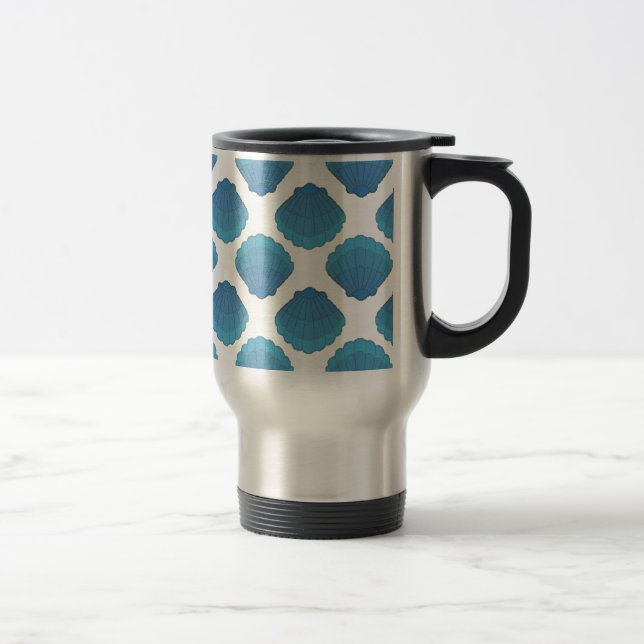 Mug De Voyage Motif de mosaïque Blue Seashell (Droit)