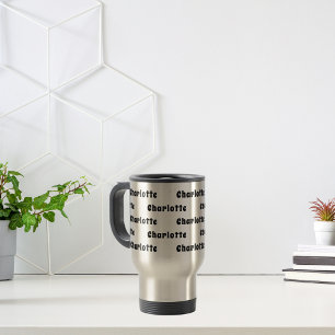 Mug De Voyage Motif de nom noir