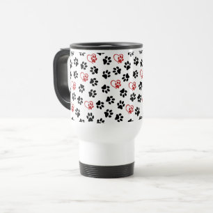 Mug De Voyage Motif De Pâtes, Pâtes Noires, Pâtes Rouges, Coeurs
