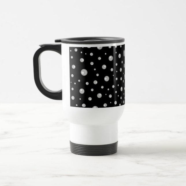 Mug De Voyage Motif de perle sur fond noir (Gauche)