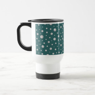 Mug De Voyage Motif de perle sur fond sarcelle transformateur