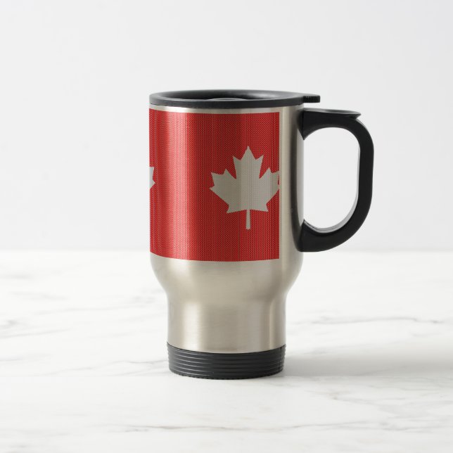 Mug De Voyage Motif de tricot de feuille d'érable de style de (Droit)