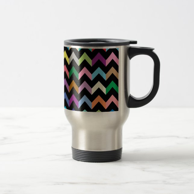 Mug De Voyage Motif de zigzag coloré (Droit)