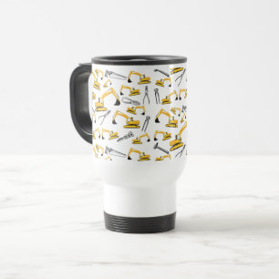 Mug De Voyage Motif des camions et des outils de construction de