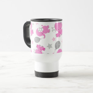 Mug De Voyage Motif Des Eléphants Roses, Eléphants Mignons, Étoi