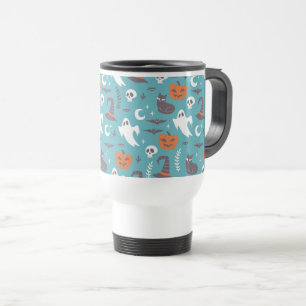 Mug De Voyage Motif d'Halloween Turquoise amusant