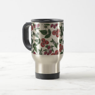 Mug De Voyage Motif d'illustration de feuilles de framboise