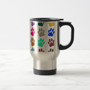 Mug De Voyage Motif Empreinte de patte de chien multicolore