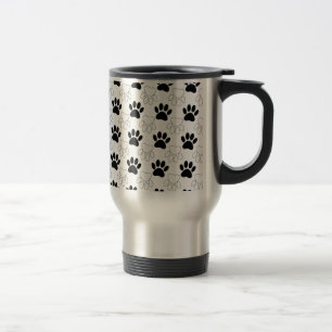 Mug De Voyage Motif Empreinte de patte de chien noir et blanc