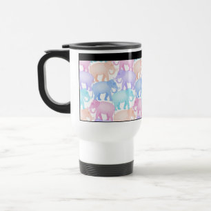 Mug De Voyage Motif en pastel mignon et coloré d'éléphant