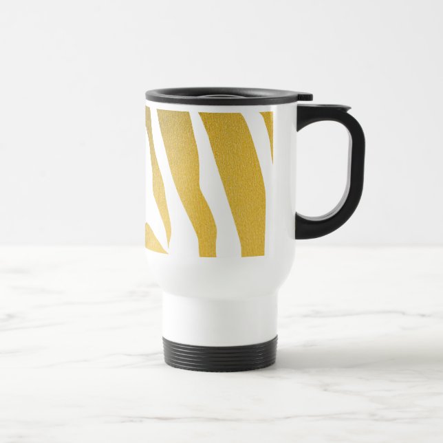Mug De Voyage Motif Faux Gold Zebra Print Stripes (Droite)