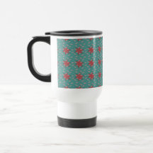 motif floral corail tropical sur sarcelle