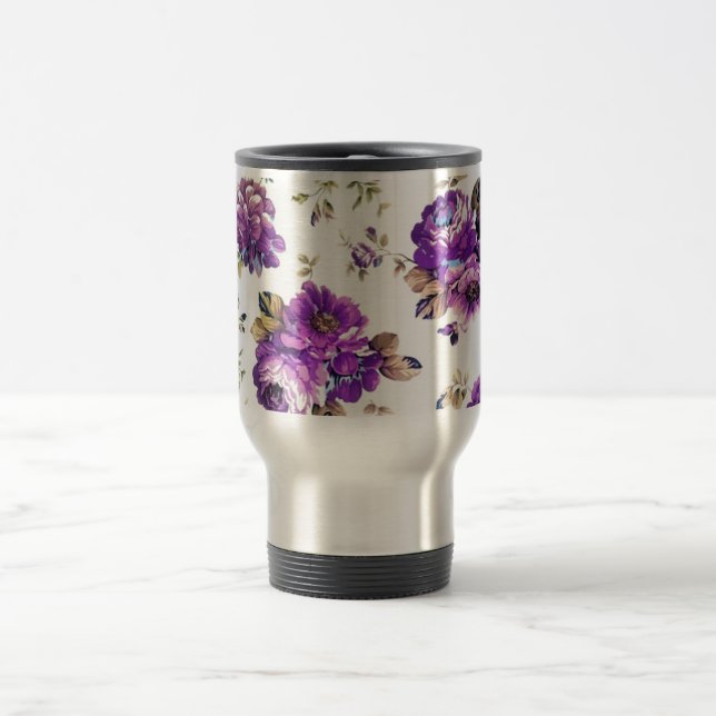 Mug De Voyage Motif floral violet (Centre)