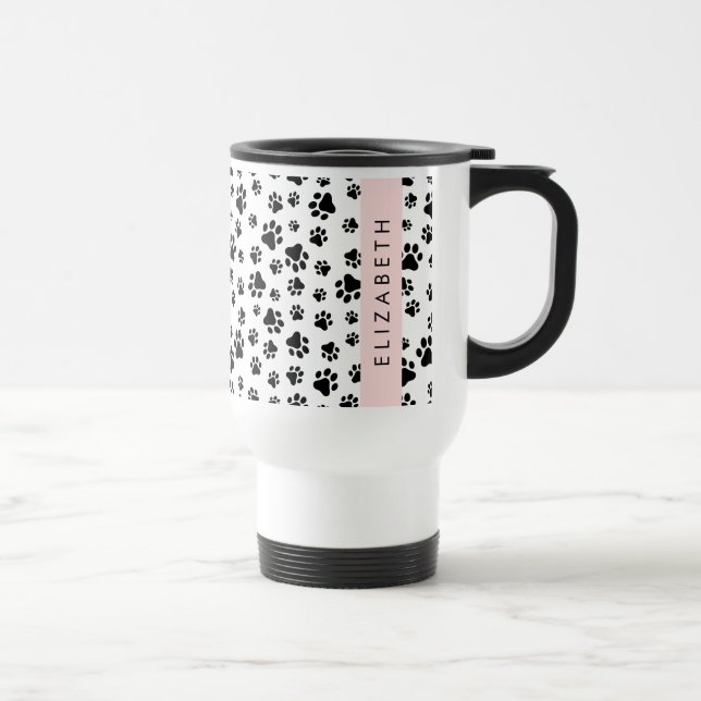 Mug De Voyage Motif mâle, Patrouilles de chien, Noir et Blanc, V (Droite)