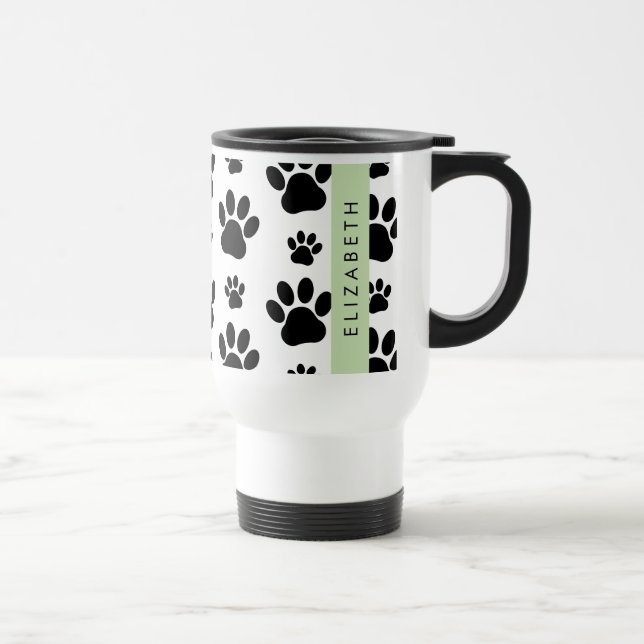 Mug De Voyage Motif mâle, Patrouilles de chien, Noir et Blanc, V (Droite)
