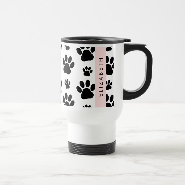 Mug De Voyage Motif mâle, Patrouilles de chien, Noir et Blanc, V (Droite)