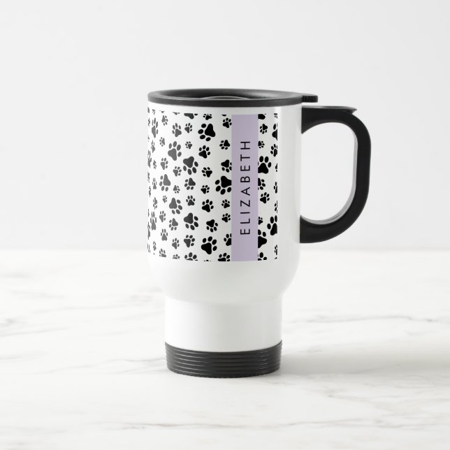 Mug De Voyage Motif mâle, Patrouilles de chien, Noir et Blanc, V (Droite)