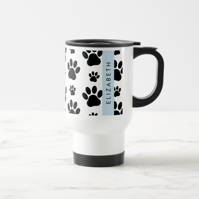 Mug De Voyage Motif mâle, Patrouilles de chien, Noir et Blanc, V (Droite)