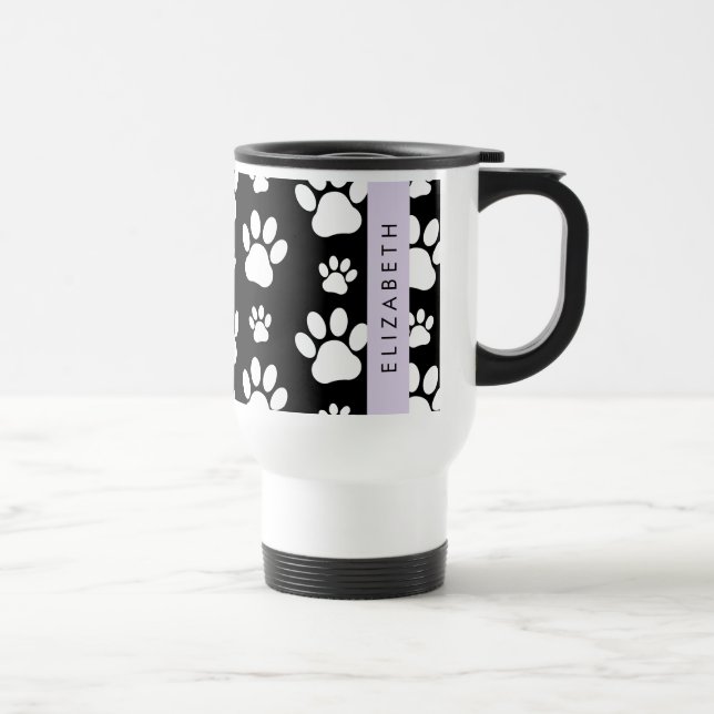 Mug De Voyage Motif mâle, Patrouilles de chien, Noir et Blanc, V (Droite)