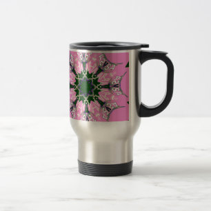 Mug De Voyage Motif Motif Monogramme noir et rose joli