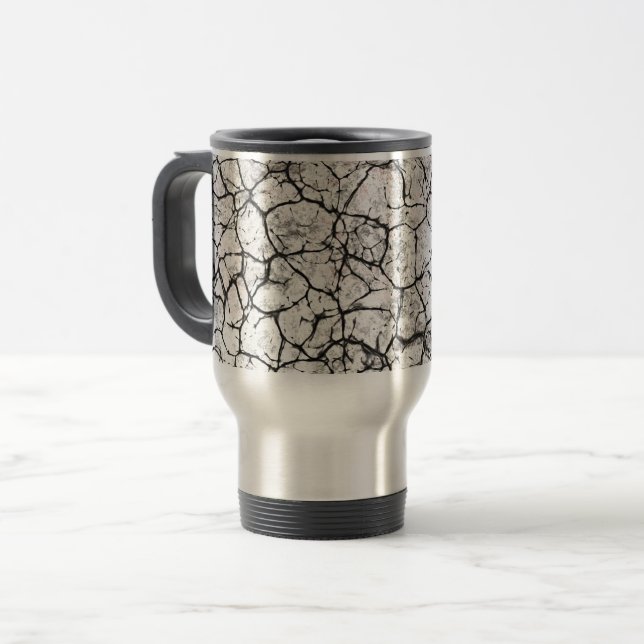 Mug De Voyage Motif numérique marbre fissuré (Devant gauche)