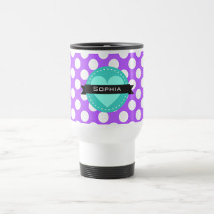 Mug De Voyage Motif Polka bleu violet